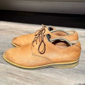 Clarks Men's Light Brown Leather Derby Shoes Size 9.5